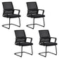 Modern Plastic Desk Chair Black and White Mesh Home Office Chair with Mid Back Black 4 Piece Set Sled Clearhalo 'furn' 'furn_office_chair' 'Furniture' 'Office Chairs' 'Office Furniture' 'office_chair' 5428695