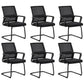 Modern Plastic Desk Chair Black and White Mesh Home Office Chair with Mid Back Black 6 Piece Set Sled Clearhalo 'furn' 'furn_office_chair' 'Furniture' 'Office Chairs' 'Office Furniture' 'office_chair' 5428697