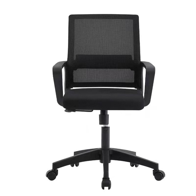 Modern Plastic Desk Chair Black and White Mesh Home Office Chair with Mid Back Clearhalo 'furn' 'furn_office_chair' 'Furniture' 'Office Chairs' 'Office Furniture' 'office_chair' 5428701