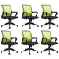 Modern Plastic Desk Chair Black and White Mesh Home Office Chair with Mid Back Black Green 6 Piece Set Star Base Clearhalo 'furn' 'furn_office_chair' 'Furniture' 'Office Chairs' 'Office Furniture' 'office_chair' 5428703