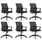 Modern Plastic Desk Chair Black and White Mesh Home Office Chair with Mid Back Black 6 Piece Set Star Base Clearhalo 'furn' 'furn_office_chair' 'Furniture' 'Office Chairs' 'Office Furniture' 'office_chair' 5428709