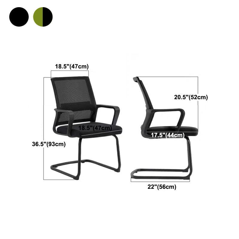 Modern Plastic Desk Chair Black and White Mesh Home Office Chair with Mid Back Clearhalo 'furn' 'furn_office_chair' 'Furniture' 'Office Chairs' 'Office Furniture' 'office_chair' 5428710