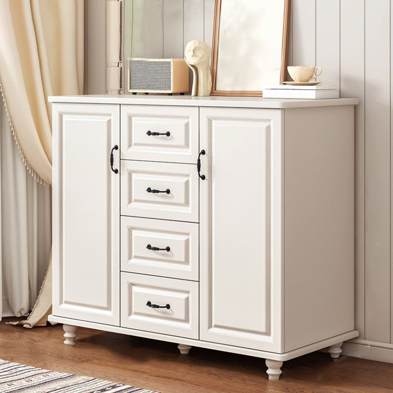 Modern Style Combo Dresser Bedroom Wooden Storage Chest Dresser with Drawers and Doors 39"L x 16"W x 35"H White 4 Clearhalo 'Bedroom Furniture' 'Dressers & Chests' 'dressers_chests' 'furn' 'furn_dressers_chests' 'Furniture' 5428733