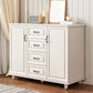 Modern Style Combo Dresser Bedroom Wooden Storage Chest Dresser with Drawers and Doors 47"L x 16"W x 35"H White 4 Clearhalo 'Bedroom Furniture' 'Dressers & Chests' 'dressers_chests' 'furn' 'furn_dressers_chests' 'Furniture' 5428734