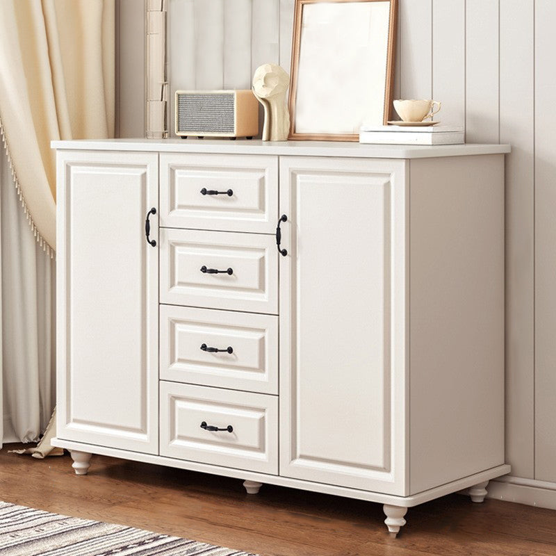Modern Style Combo Dresser Bedroom Wooden Storage Chest Dresser with Drawers and Doors 47"L x 16"W x 35"H White 4 Clearhalo 'Bedroom Furniture' 'Dressers & Chests' 'dressers_chests' 'furn' 'furn_dressers_chests' 'Furniture' 5428734