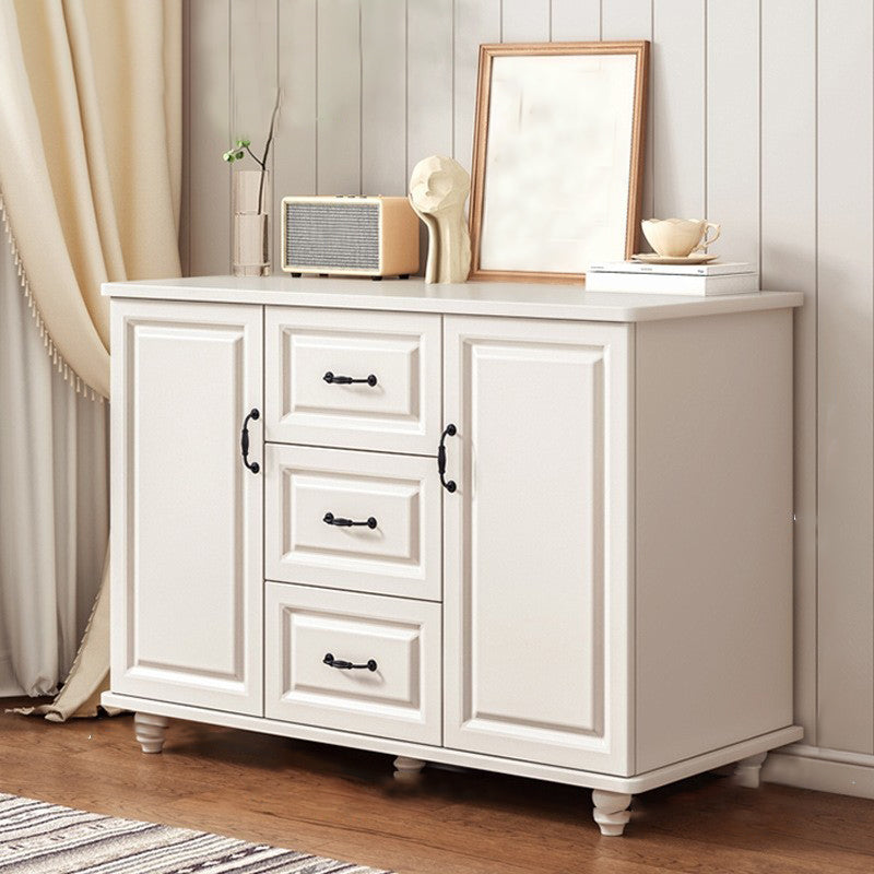 Modern Style Combo Dresser Bedroom Wooden Storage Chest Dresser with Drawers and Doors 39"L x 16"W x 29"H White 3 Clearhalo 'Bedroom Furniture' 'Dressers & Chests' 'dressers_chests' 'furn' 'furn_dressers_chests' 'Furniture' 5428737