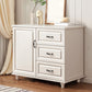 Modern Style Combo Dresser Bedroom Wooden Storage Chest Dresser with Drawers and Doors 31"L x 16"W x 29"H White 3 Clearhalo 'Bedroom Furniture' 'Dressers & Chests' 'dressers_chests' 'furn' 'furn_dressers_chests' 'Furniture' 5428740