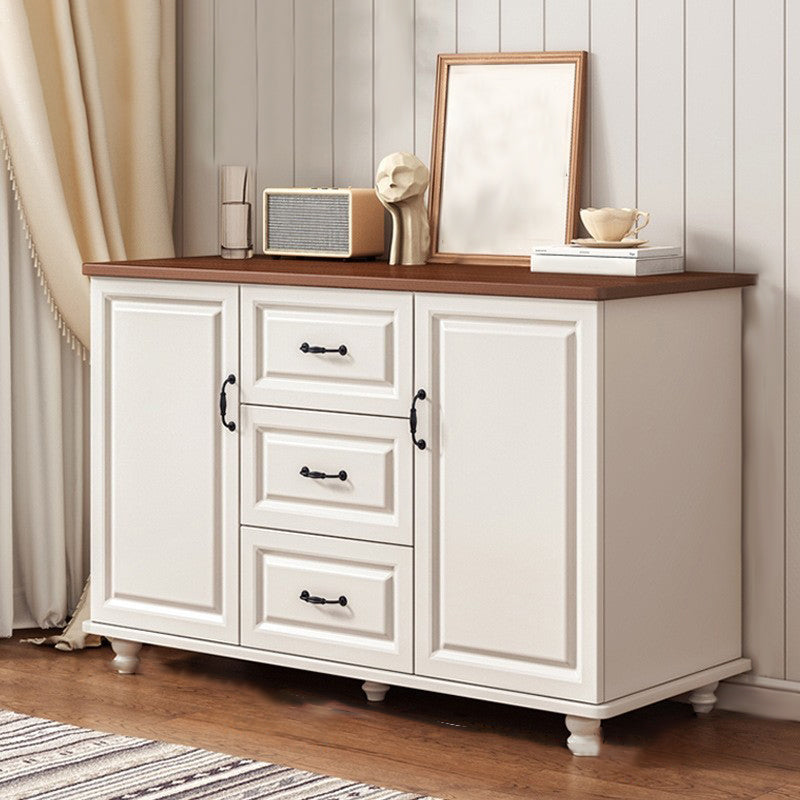 Modern Style Combo Dresser Bedroom Wooden Storage Chest Dresser with Drawers and Doors 47"L x 16"W x 29"H Walnut White 3 Clearhalo 'Bedroom Furniture' 'Dressers & Chests' 'dressers_chests' 'furn' 'furn_dressers_chests' 'Furniture' 5428746