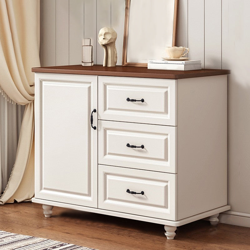 Modern Style Combo Dresser Bedroom Wooden Storage Chest Dresser with Drawers and Doors 31"L x 16"W x 29"H Walnut White 3 Clearhalo 'Bedroom Furniture' 'Dressers & Chests' 'dressers_chests' 'furn' 'furn_dressers_chests' 'Furniture' 5428748