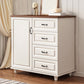 Modern Style Combo Dresser Bedroom Wooden Storage Chest Dresser with Drawers and Doors 31"L x 16"W x 35"H Walnut White 4 Clearhalo 'Bedroom Furniture' 'Dressers & Chests' 'dressers_chests' 'furn' 'furn_dressers_chests' 'Furniture' 5428751