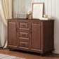Modern Style Combo Dresser Bedroom Wooden Storage Chest Dresser with Drawers and Doors 39"L x 16"W x 29"H Nut-Brown 3 Clearhalo 'Bedroom Furniture' 'Dressers & Chests' 'dressers_chests' 'furn' 'furn_dressers_chests' 'Furniture' 5428755