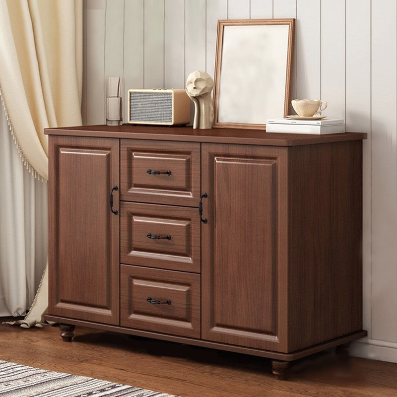 Modern Style Combo Dresser Bedroom Wooden Storage Chest Dresser with Drawers and Doors 39"L x 16"W x 29"H Nut-Brown 3 Clearhalo 'Bedroom Furniture' 'Dressers & Chests' 'dressers_chests' 'furn' 'furn_dressers_chests' 'Furniture' 5428755