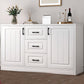 Modern Style Combo Dresser Bedroom Wooden Storage Chest Dresser with Drawers and Doors 47"L x 13"W x 29"H White 3 Clearhalo 'Bedroom Furniture' 'Dressers & Chests' 'dressers_chests' 'furn' 'furn_dressers_chests' 'Furniture' 5428762