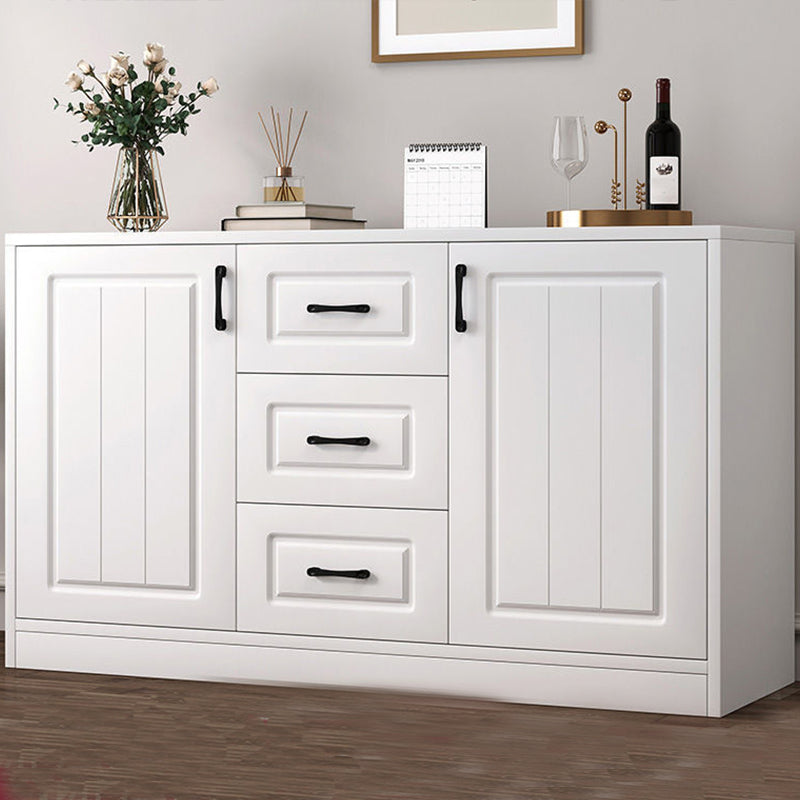 Modern Style Combo Dresser Bedroom Wooden Storage Chest Dresser with Drawers and Doors 47"L x 13"W x 29"H White 3 Clearhalo 'Bedroom Furniture' 'Dressers & Chests' 'dressers_chests' 'furn' 'furn_dressers_chests' 'Furniture' 5428762