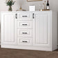 Modern Style Combo Dresser Bedroom Wooden Storage Chest Dresser with Drawers and Doors 47"L x 13"W x 35"H White 4 Clearhalo 'Bedroom Furniture' 'Dressers & Chests' 'dressers_chests' 'furn' 'furn_dressers_chests' 'Furniture' 5428763