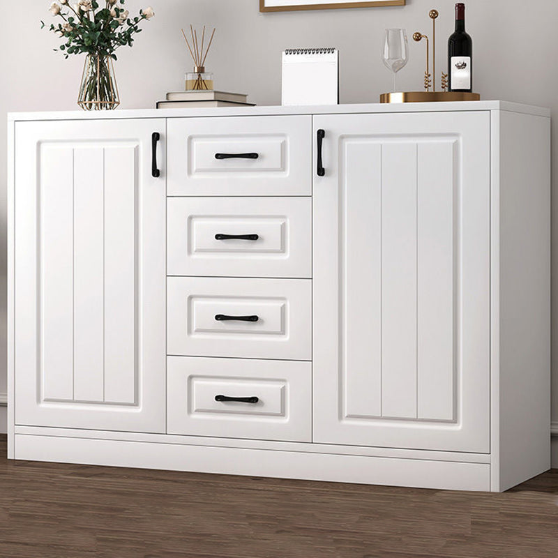 Modern Style Combo Dresser Bedroom Wooden Storage Chest Dresser with Drawers and Doors 47"L x 13"W x 35"H White 4 Clearhalo 'Bedroom Furniture' 'Dressers & Chests' 'dressers_chests' 'furn' 'furn_dressers_chests' 'Furniture' 5428763