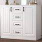 Modern Style Combo Dresser Bedroom Wooden Storage Chest Dresser with Drawers and Doors 35"L x 13"W x 35"H White 4 Clearhalo 'Bedroom Furniture' 'Dressers & Chests' 'dressers_chests' 'furn' 'furn_dressers_chests' 'Furniture' 5428764