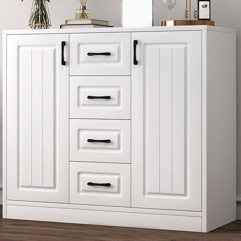Modern Style Combo Dresser Bedroom Wooden Storage Chest Dresser with Drawers and Doors 35"L x 13"W x 35"H White 4 Clearhalo 'Bedroom Furniture' 'Dressers & Chests' 'dressers_chests' 'furn' 'furn_dressers_chests' 'Furniture' 5428764