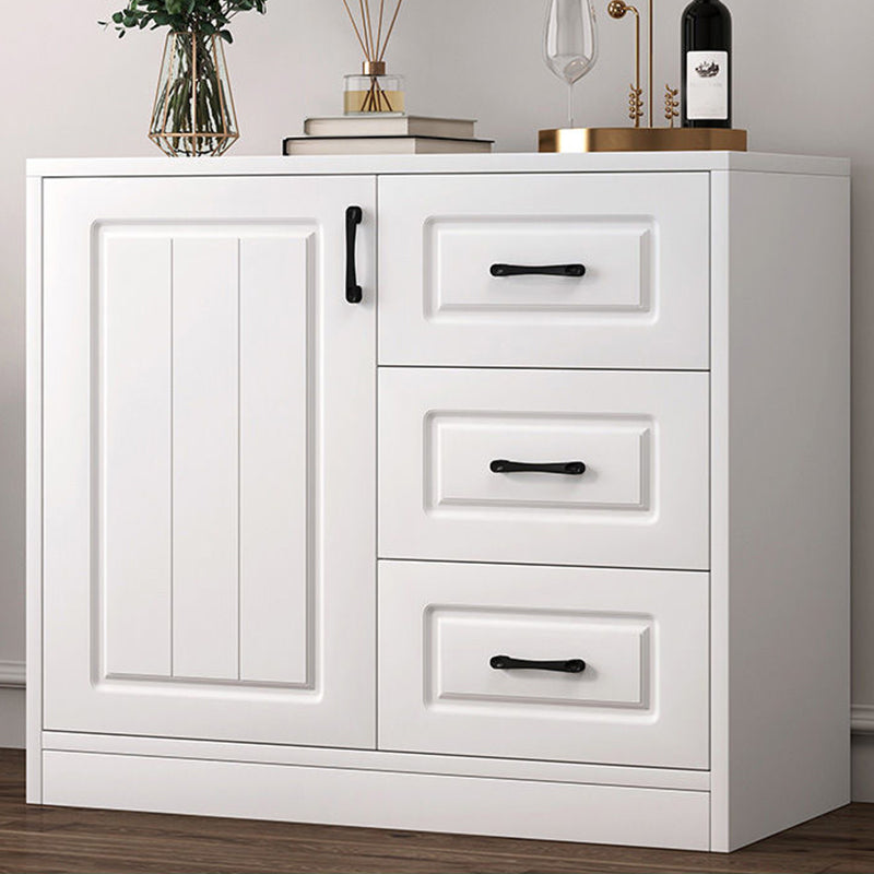 Modern Style Combo Dresser Bedroom Wooden Storage Chest Dresser with Drawers and Doors 31"L x 13"W x 29"H White 3 Clearhalo 'Bedroom Furniture' 'Dressers & Chests' 'dressers_chests' 'furn' 'furn_dressers_chests' 'Furniture' 5428765