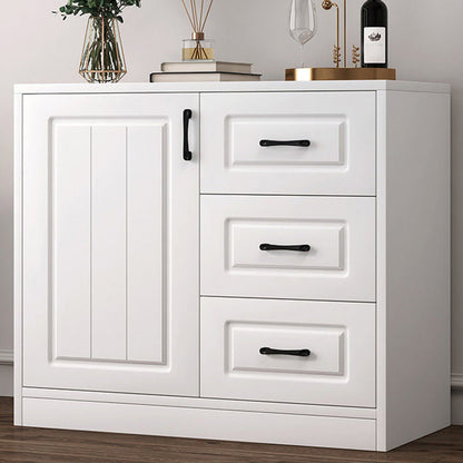 Modern Style Combo Dresser Bedroom Wooden Storage Chest Dresser with Drawers and Doors 31"L x 13"W x 29"H White 3 Clearhalo 'Bedroom Furniture' 'Dressers & Chests' 'dressers_chests' 'furn' 'furn_dressers_chests' 'Furniture' 5428765