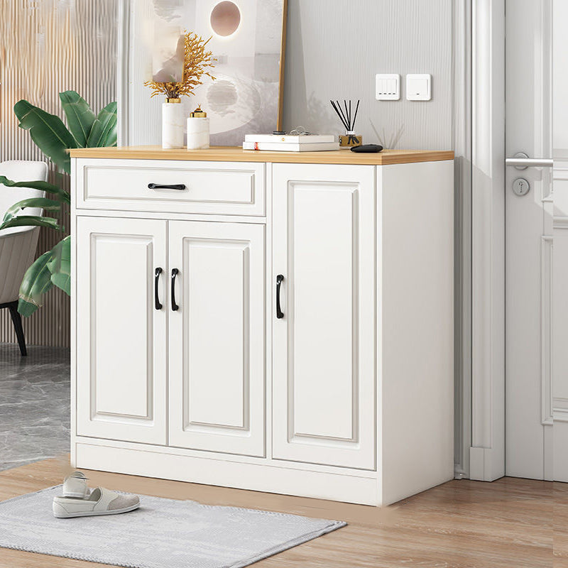 Modern Style Combo Dresser Bedroom Wooden Storage Chest Dresser with Drawers and Doors 35.5"L x 13"W x 35.5"H Natural Wood White 1 Clearhalo 'Bedroom Furniture' 'Dressers & Chests' 'dressers_chests' 'furn' 'furn_dressers_chests' 'Furniture' 5428768