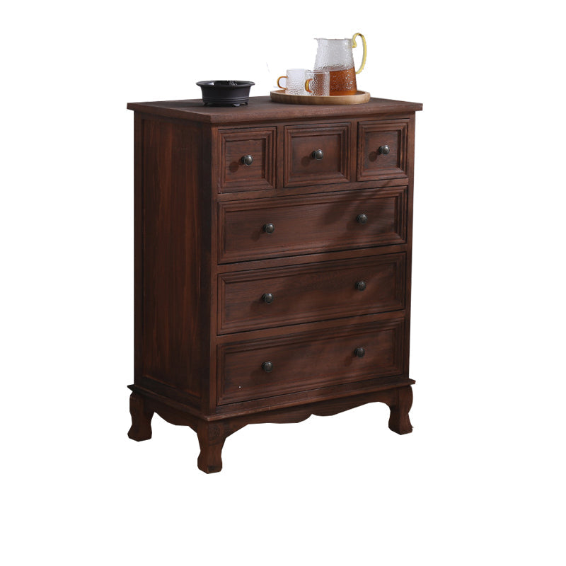 Traditional Style Storage Chest Bedroom Solid Wood Storage Chest Dresser with Drawers 24"L x 14"W x 31"H Coffee Clearhalo 'Bedroom Furniture' 'Dressers & Chests' 'dressers_chests' 'furn' 'furn_dressers_chests' 'Furniture' 5428818