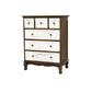 Traditional Style Storage Chest Bedroom Solid Wood Storage Chest Dresser with Drawers 24"L x 14"W x 31"H White-Brown Clearhalo 'Bedroom Furniture' 'Dressers & Chests' 'dressers_chests' 'furn' 'furn_dressers_chests' 'Furniture' 5428821