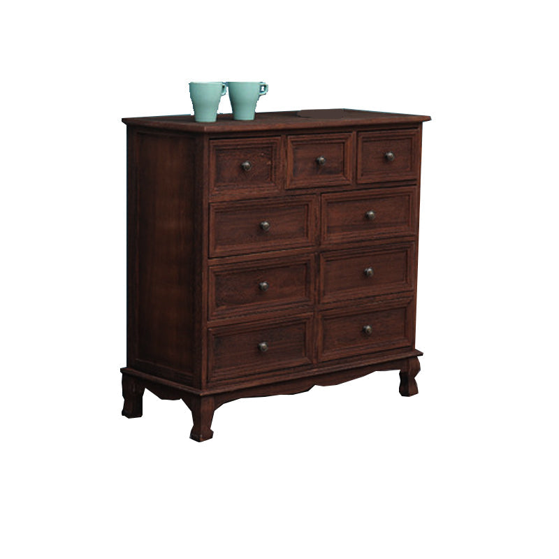 Traditional Style Storage Chest Bedroom Solid Wood Storage Chest Dresser with Drawers 31"L x 14"W x 31"H Coffee Clearhalo 'Bedroom Furniture' 'Dressers & Chests' 'dressers_chests' 'furn' 'furn_dressers_chests' 'Furniture' 5428827
