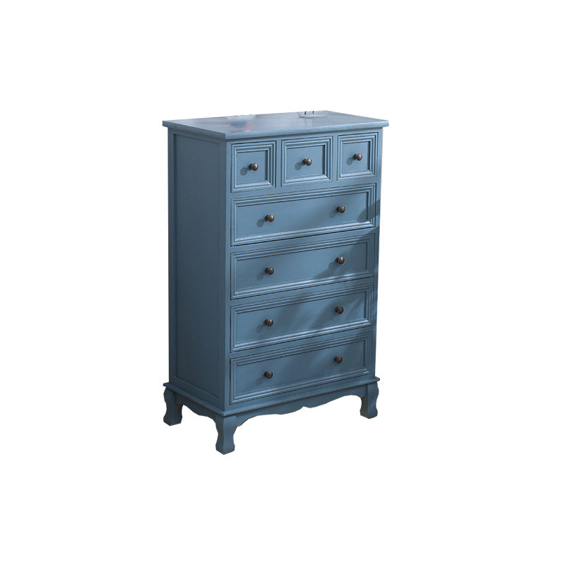 Traditional Style Storage Chest Bedroom Solid Wood Storage Chest Dresser with Drawers 23.6"L x 13.8"W x 37.4"H Gray Blue Clearhalo 'Bedroom Furniture' 'Dressers & Chests' 'dressers_chests' 'furn' 'furn_dressers_chests' 'Furniture' 5428829