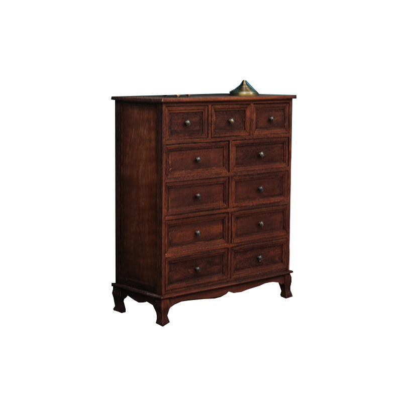 Traditional Style Storage Chest Bedroom Solid Wood Storage Chest Dresser with Drawers 31"L x 14"W x 37"H Coffee Clearhalo 'Bedroom Furniture' 'Dressers & Chests' 'dressers_chests' 'furn' 'furn_dressers_chests' 'Furniture' 5428830