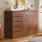 Multi Drawers Dresser White and Brown Wooden Storage Chest for Bedside