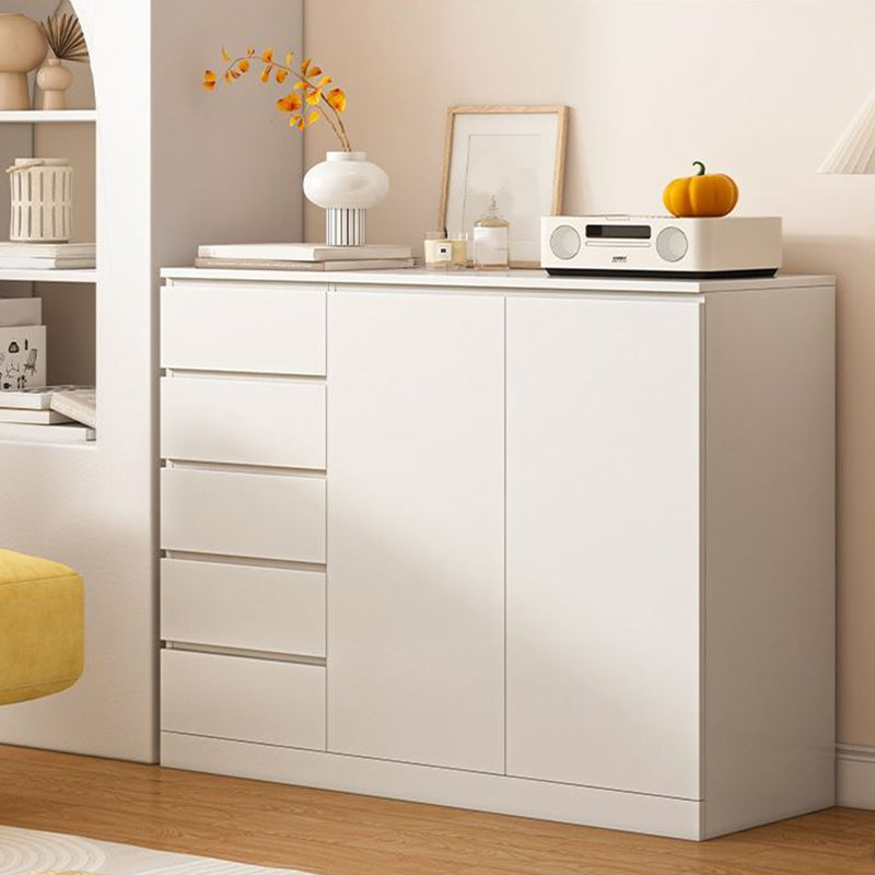 Commode multi-tiroirs coffre de rangement en bois blanc et marron pour le chevet