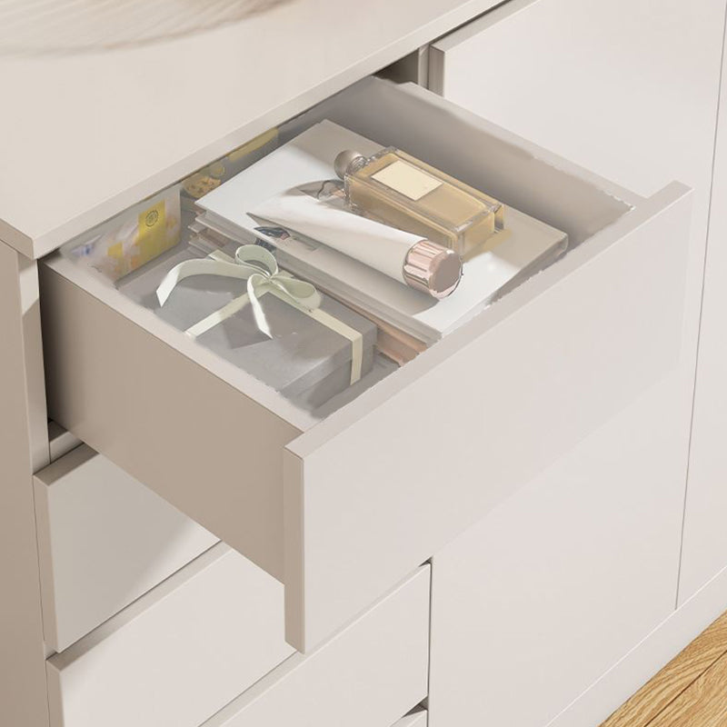 Commode multi-tiroirs coffre de rangement en bois blanc et marron pour le chevet