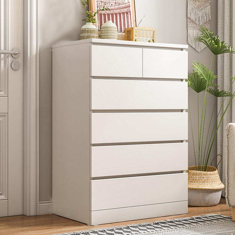 Commode multi-tiroirs coffre de rangement en bois blanc et marron pour le chevet