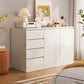Multi Drawers Dresser White and Brown Wooden Storage Chest for Bedside