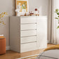 Multi Drawers Dresser White and Brown Wooden Storage Chest for Bedside