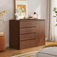 Multi Drawers Dresser White and Brown Wooden Storage Chest for Bedside