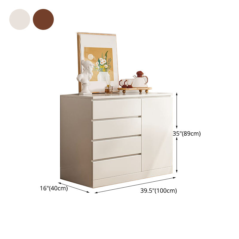 Commode multi-tiroirs coffre de rangement en bois blanc et marron pour le chevet