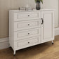 16" D Wooden Storage Chest Modern Style White Storage Chest Dresser for Bedroom