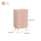 Commode de chambre blanche et rose, coffre de rangement en bois de style moderne avec plusieurs tiroirs
