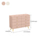 Commode de chambre blanche et rose, coffre de rangement en bois de style moderne avec plusieurs tiroirs