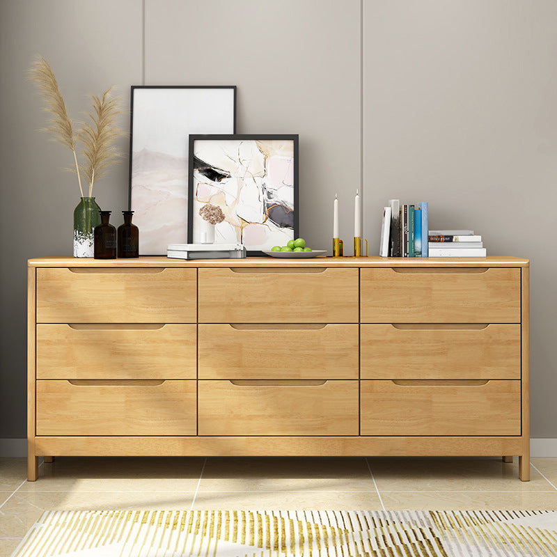 Bedroom Dresser Modern Style Rubber Wood Storage Chest with Multi Drawers Clearhalo 'Bedroom Furniture' 'Dressers & Chests' 'dressers_chests' 'furn' 'furn_dressers_chests' 'Furniture' 5429007