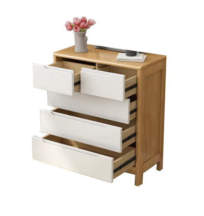 Bedroom Dresser Modern Style Rubber Wood Storage Chest with Multi Drawers Natural Wood White 5 Clearhalo 'Bedroom Furniture' 'Dressers & Chests' 'dressers_chests' 'furn' 'furn_dressers_chests' 'Furniture' 5429008