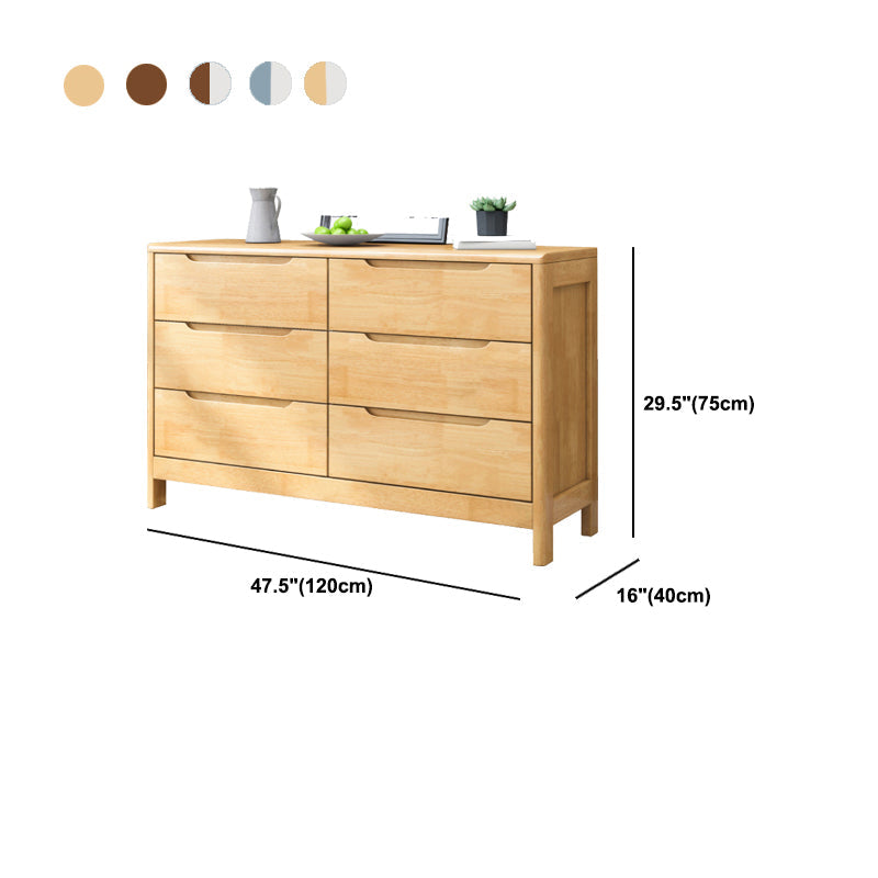 Bedroom Dresser Modern Style Rubber Wood Storage Chest with Multi Drawers Clearhalo 'Bedroom Furniture' 'Dressers & Chests' 'dressers_chests' 'furn' 'furn_dressers_chests' 'Furniture' 5429027