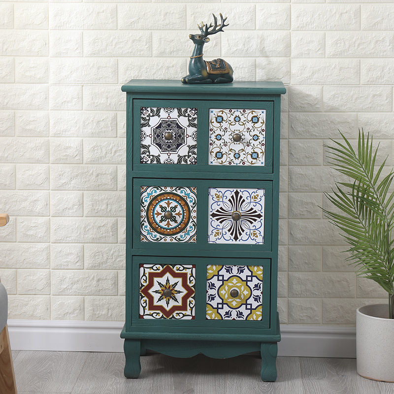 Commode de chambre à coucher poitrine de rangement en bois massif de style traditionnel avec tiroirs multiples