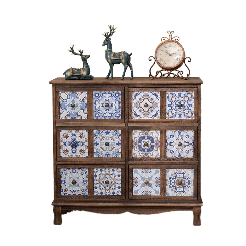 Schlafzimmer Kommode Traditioneller Stil Massivholz Aufbewahrungstruhe mit mehreren Schubladen