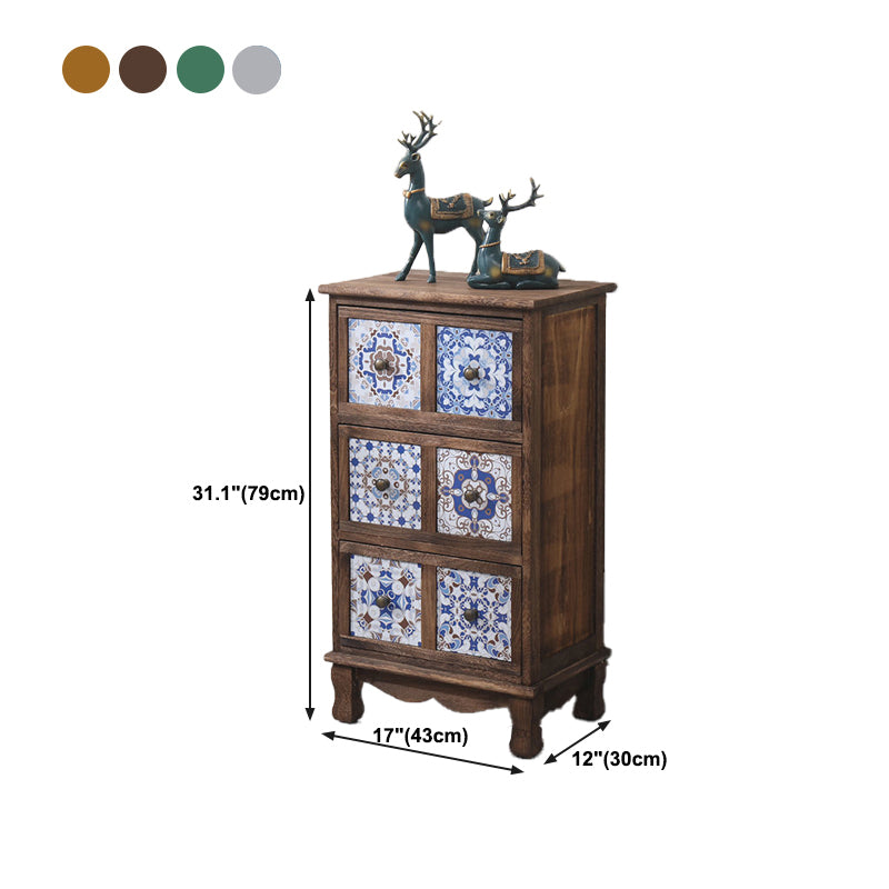 Commode de chambre à coucher poitrine de rangement en bois massif de style traditionnel avec tiroirs multiples