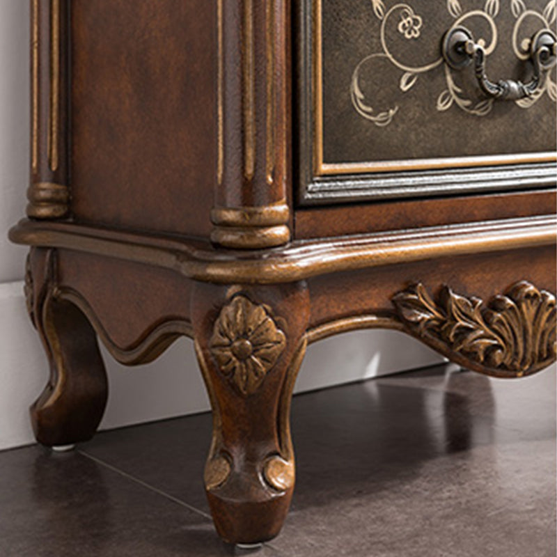 Style traditionnel lingerie verticale coffre en bois commode coffre pour chambre à coucher