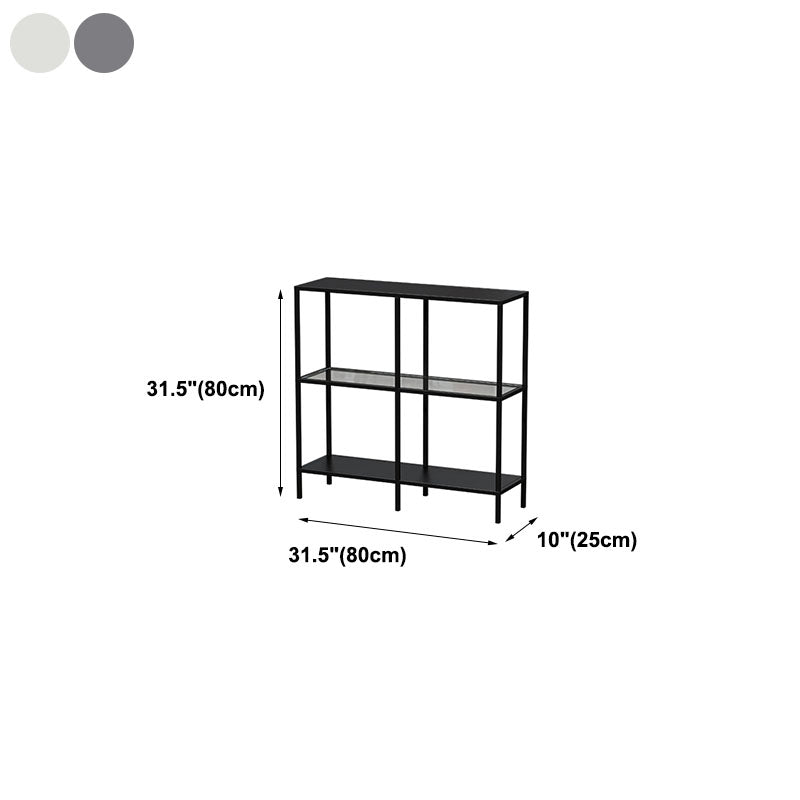 Modern Bookcase Metal Open Back Etagere Bookshelf for Home Office