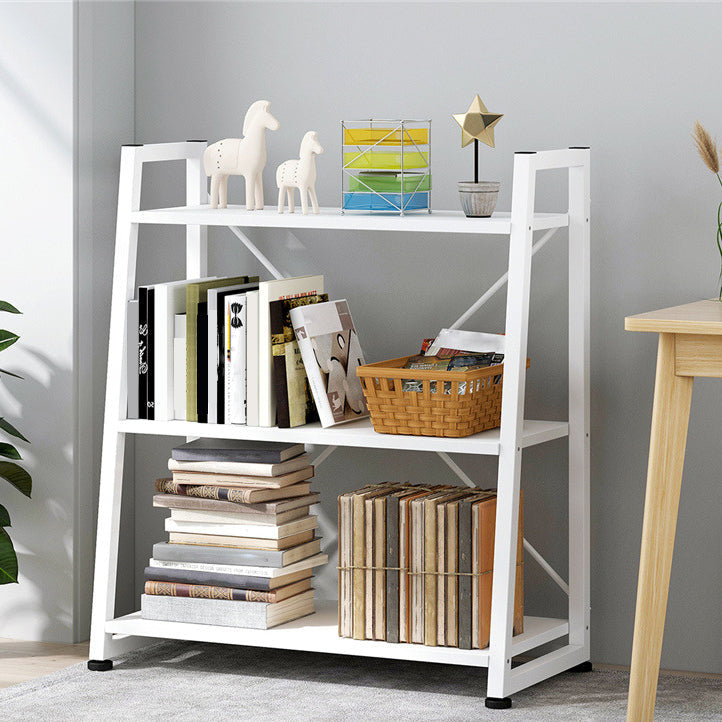 Modern Style Bookcase Metal Frame Open Back Bookshelf for Home Office